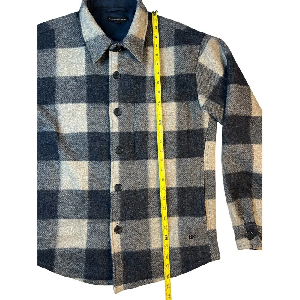 Banana Republic Heritage Blue Buffalo Plaid Button Shirt Jacket Shacket  S  NWOT